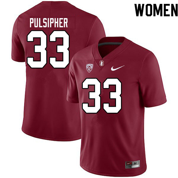 Women #33 Anson Pulsipher Stanford Cardinal College Football Jerseys Sale-Cardinal